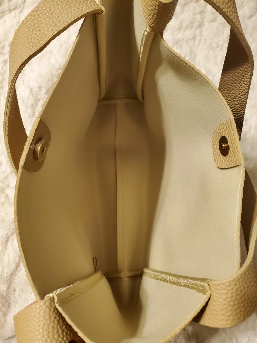 Ulta Beauty Pebbled Tote in Tan - Spacious Women's Shoulder Bag